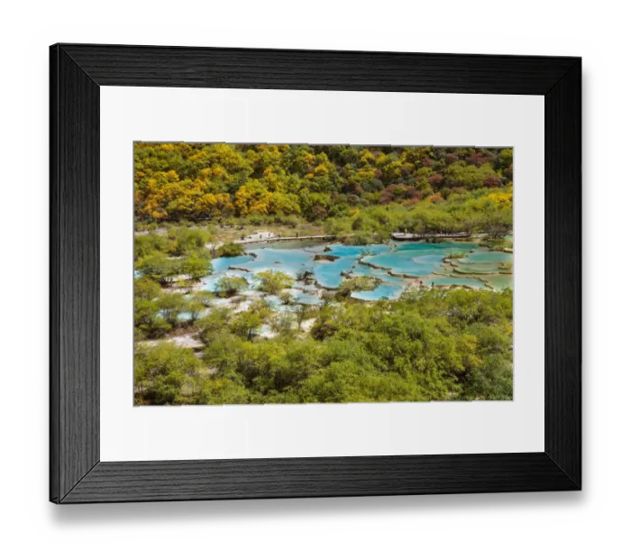 Framed Print : HuangLong limestone ponds, SiChuan, China Framed Print : HuangLong limestone ponds, SiChuan, China