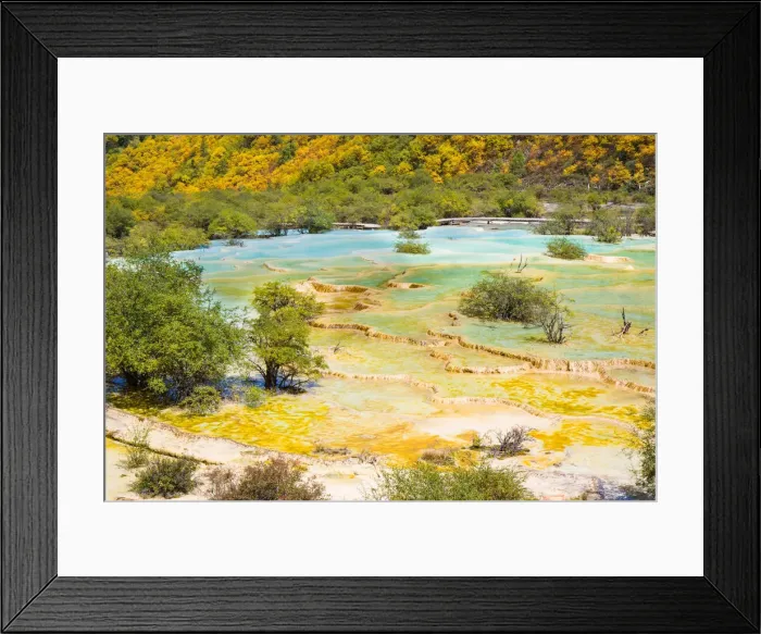 Framed Print : HuangLong limestone ponds, SiChuan, China Framed Print : HuangLong limestone ponds, SiChuan, China