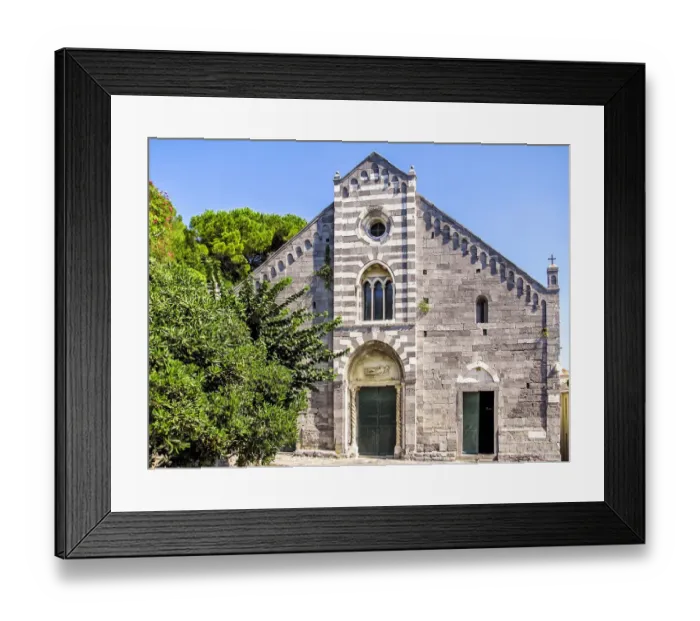 Framed Print : The Romanesque church of St. Lawrence in Porto Venere, Italy Framed Print : The Romanesque church of St. Lawrence in Porto Venere, Italy