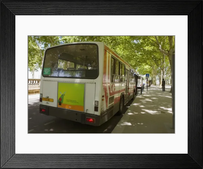 Framed Print : Bus parked at the roadside, Allees De Bristol, Bordeaux, Aquitaine, France Framed Print : Bus parked at the roadside, Allees De Bristol, Bordeaux, Aquitaine, France