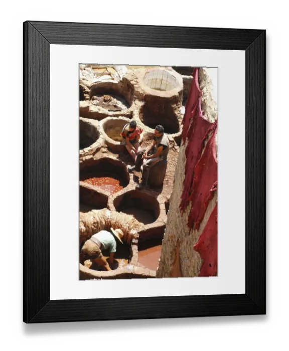 Framed Print : Traditional tanneries and dyeworks Fes Morocco Framed Print : Traditional tanneries and dyeworks Fes Morocco