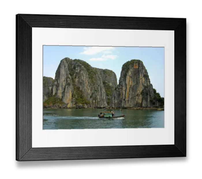 Framed Print : Monolithic limestone islands of Halong Bay, Vietnam