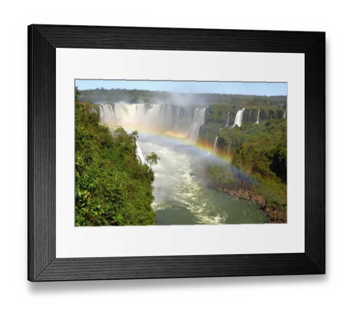 Framed Print : Cascades with rainbow Iguazu Waterfalls Argentina Brazil Framed Print : Cascades with rainbow Iguazu Waterfalls Argentina Brazil