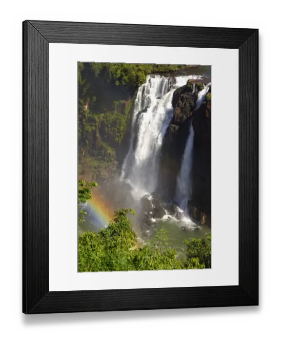 Framed Print : Cascades with rainbow Iguazu Waterfalls Argentina Brazil Framed Print : Cascades with rainbow Iguazu Waterfalls Argentina Brazil