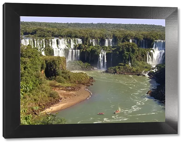 Iguazu Waterfalls aerial view Argentina Brazil