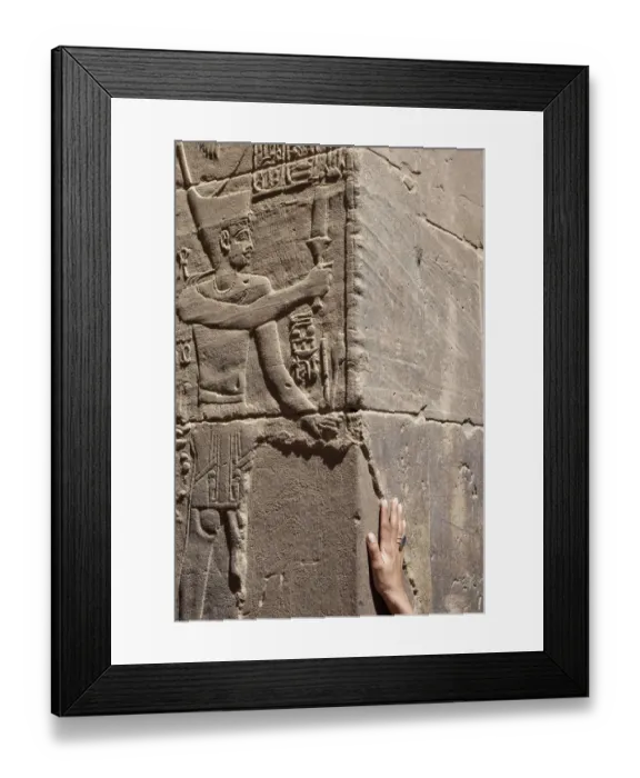 Framed Print : carving of figure and hand at the Temple of Philae Framed Print : carving of figure and hand at the Temple of Philae