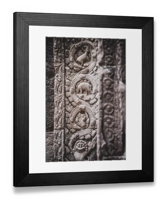 Framed Print : The close up of stone carving of Stegosaurus dinosaur inside Prasat Ta Prohm, Cambodia Framed Print : The close up of stone carving of Stegosaurus dinosaur inside Prasat Ta Prohm, Cambodia