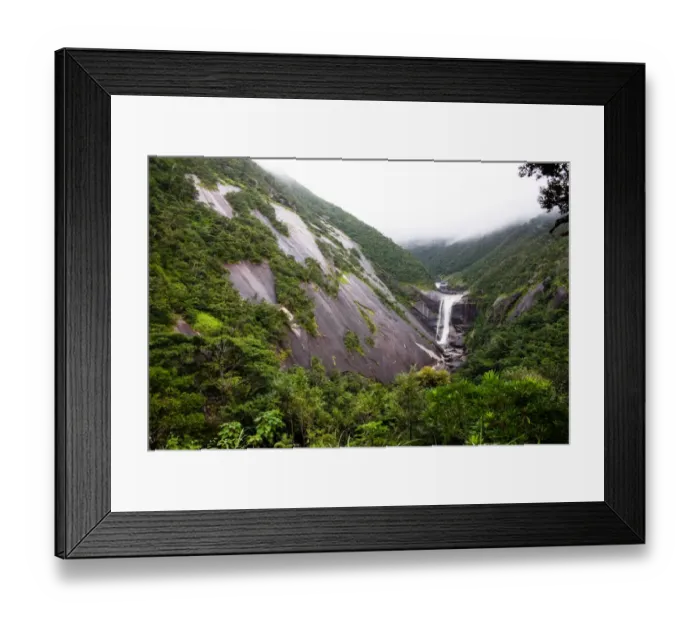 Framed Print : Waterfall in Unesco heritage rainforest of Japan Framed Print : Waterfall in Unesco heritage rainforest of Japan