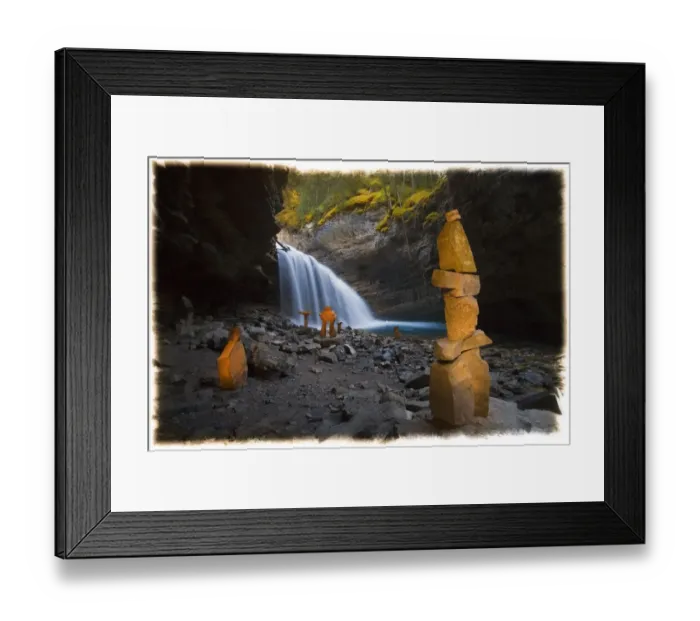 Framed Print : Inukshuks at Johnston Canyon in Banff Framed Print : Inukshuks at Johnston Canyon in Banff