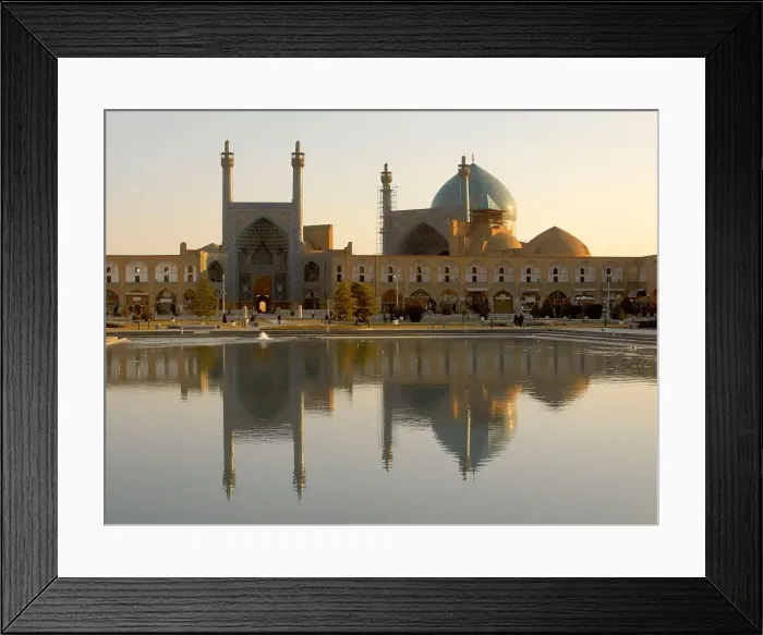 Framed Print : Iran Imam mosque beautiful water reflection - Isfahan