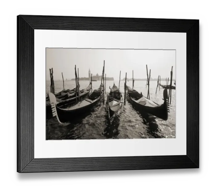 Framed Print : Gondolas and the San Giorgio Maggiore church Framed Print : Gondolas and the San Giorgio Maggiore church