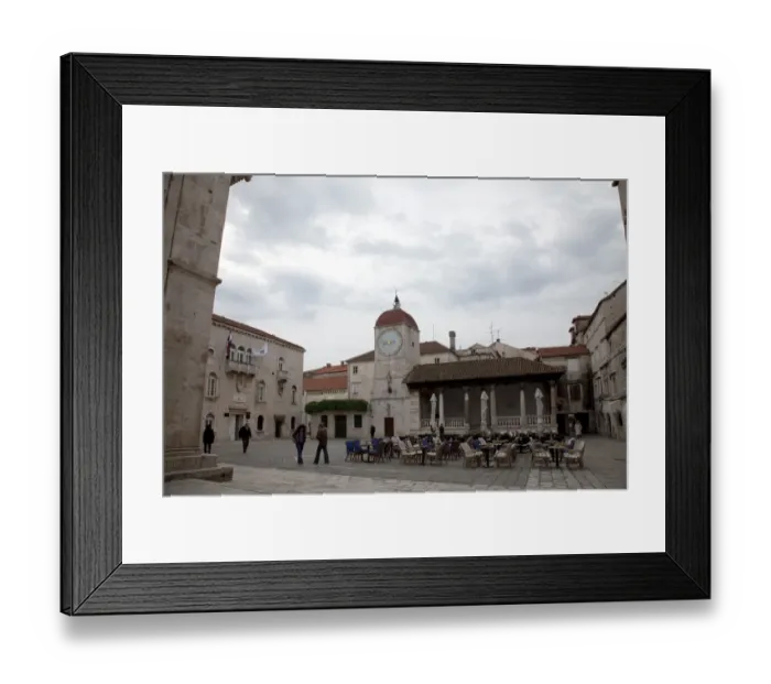Framed Print : Central Square with Chairs and Tables Framed Print : Central Square with Chairs and Tables