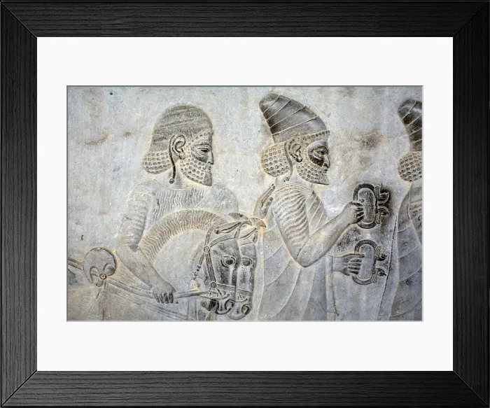 Framed Print : Bas-relief in Persepolis, Iran Framed Print : Bas-relief in Persepolis, Iran