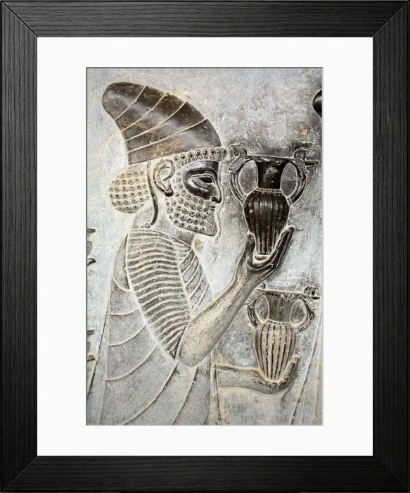 Framed Print : Bas-relief in Persepolis, Iran Framed Print : Bas-relief in Persepolis, Iran