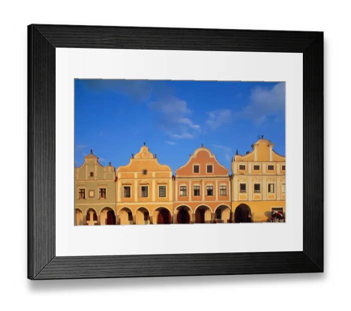 Framed Print : Czech Republic, South Moravia, Telc, 16th Century Renaissance square Framed Print : Czech Republic, South Moravia, Telc, 16th Century Renaissance square