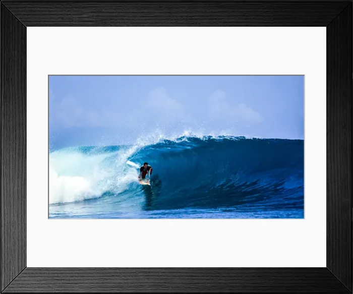 Framed Print : Surfing on Pulau Panaitan