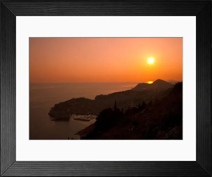 Framed Print : Sunset Over Dubrovnik and Adriatic Sea Framed Print : Sunset Over Dubrovnik and Adriatic Sea
