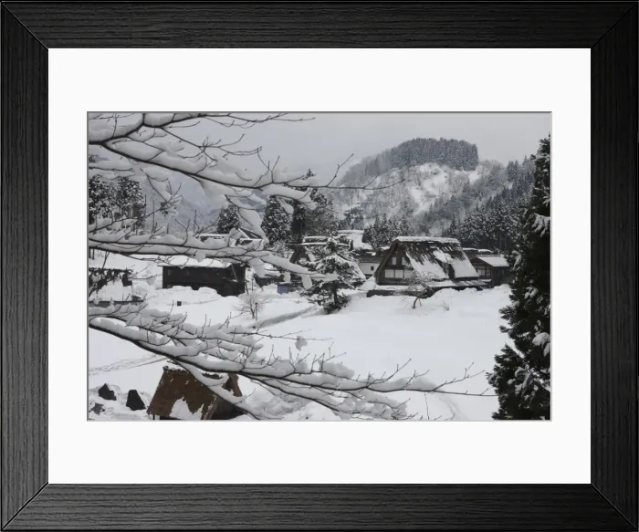 Framed Print : Ainokura Village in Winter Framed Print : Ainokura Village in Winter