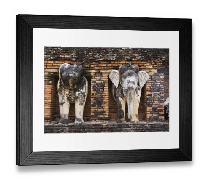 Framed Print : Elephant Statues of Sukhothai Framed Print : Elephant Statues of Sukhothai