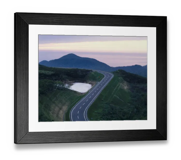 Framed Print : Shiretoko road in evening, Hokkaido, Japan