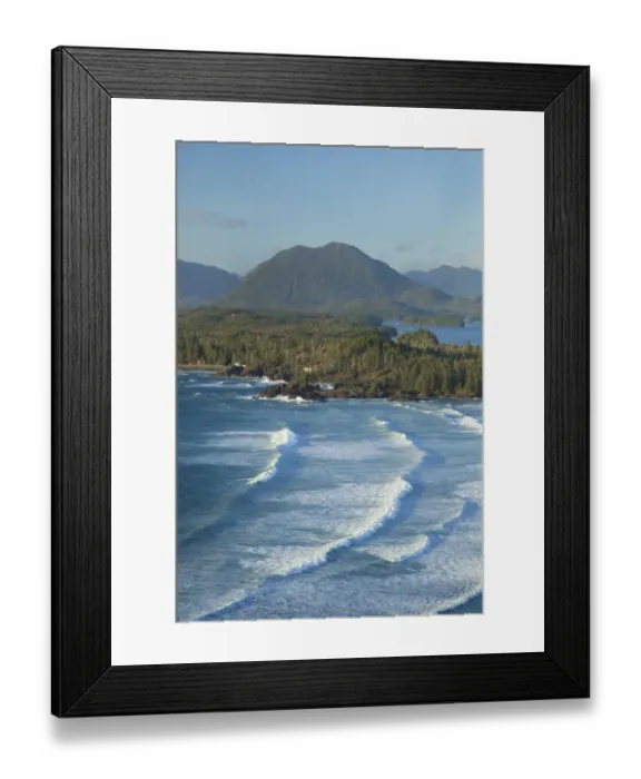 Framed Print : The View Of Cox Bay And Surrounding Mountains And Temperate Rainforest Near Tofino; British Columbia Canada Framed Print : The View Of Cox Bay And Surrounding Mountains And Temperate Rainforest Near Tofino; British Columbia Canada