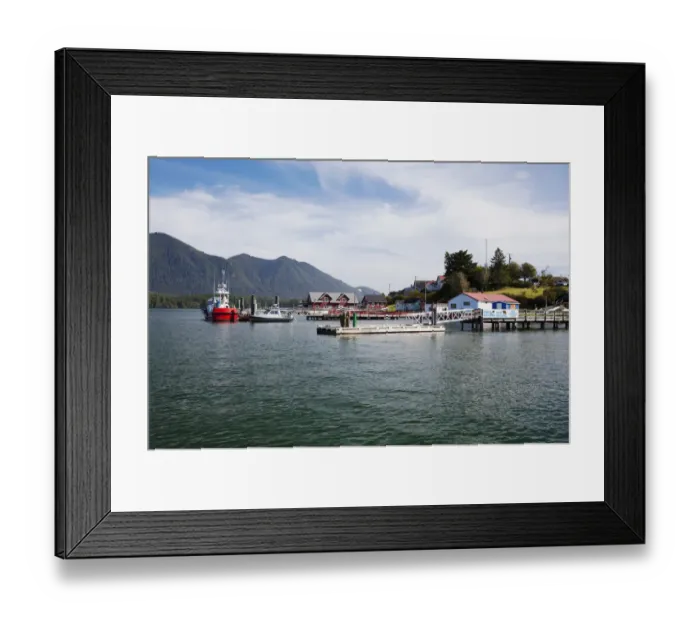 Framed Print : Docks And Boats In The Harbour; Tofino British Columbia Canada Framed Print : Docks And Boats In The Harbour; Tofino British Columbia Canada