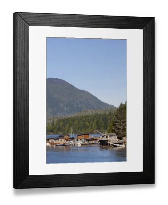 Framed Print : Float Homes In The Harbour; Tofino British Columbia Canada Framed Print : Float Homes In The Harbour; Tofino British Columbia Canada