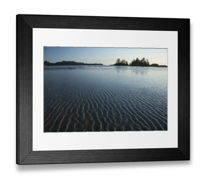 Framed Print : Ripples Form In The Sand At Chestermans Beach And Frank Island Near Tofino; British Columbia Canada Framed Print : Ripples Form In The Sand At Chestermans Beach And Frank Island Near Tofino; British Columbia Canada