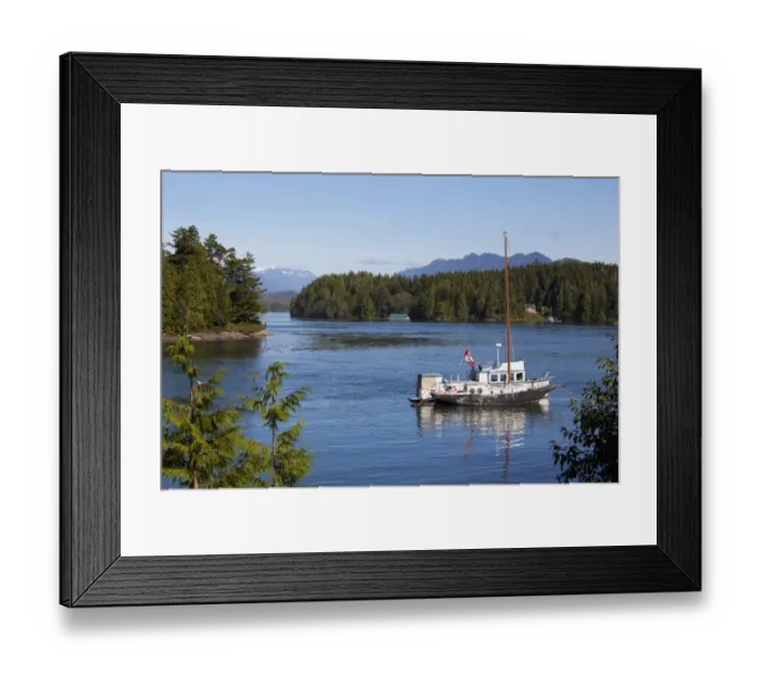 Framed Print : Boat In The Harbour; Tofino British Columbia Canada Framed Print : Boat In The Harbour; Tofino British Columbia Canada