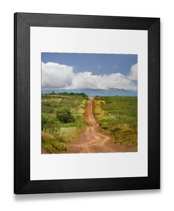 Framed Print : Dirt road through landscape Framed Print : Dirt road through landscape