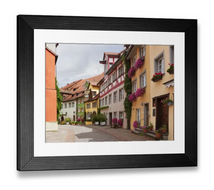 Framed Print : Meersburg - Medieval Tourist Town