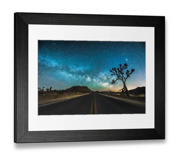 Framed Print : JT Road. The road at Joshua Tree with the milky way rising above Framed Print : JT Road. The road at Joshua Tree with the milky way rising above