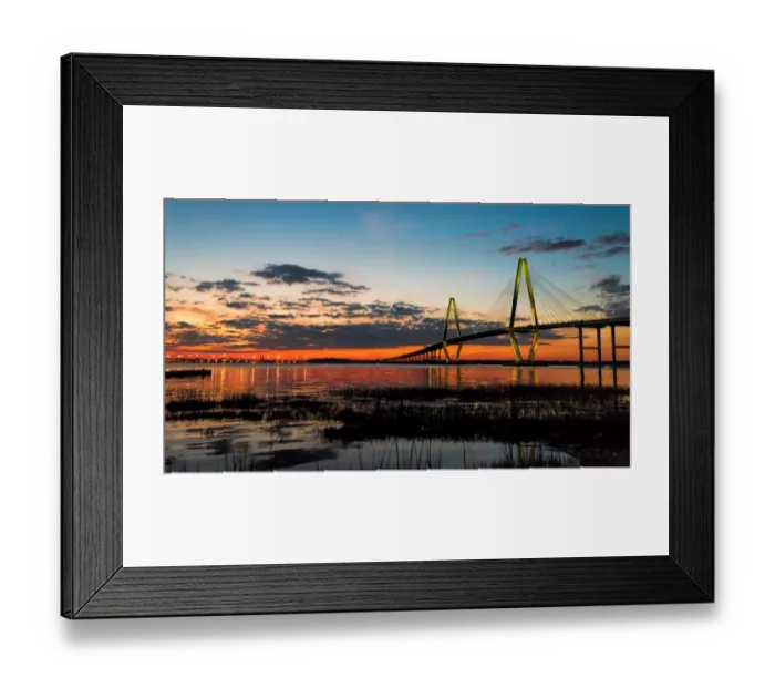 Framed Print : arther ravenel bridge at twilight hour Framed Print : arther ravenel bridge at twilight hour
