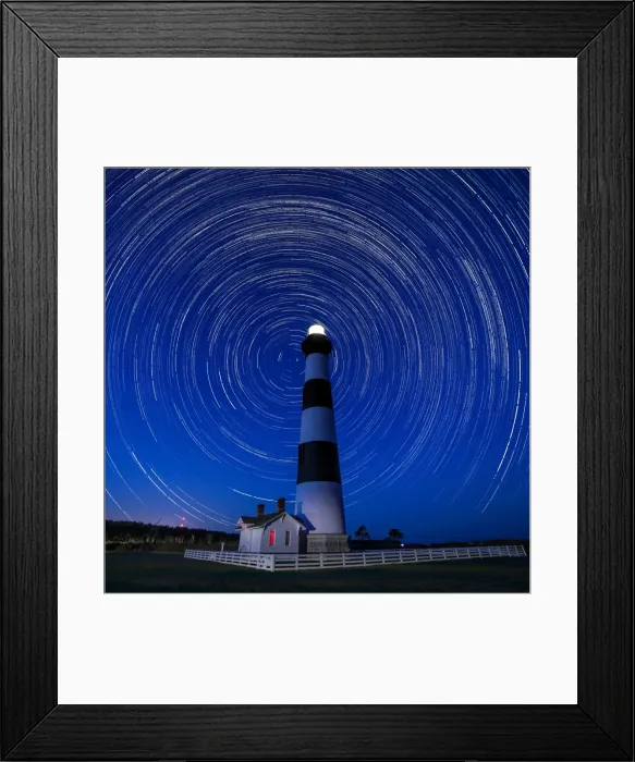 Framed Print : A Starry Night at Bodie Island Light House Framed Print : A Starry Night at Bodie Island Light House