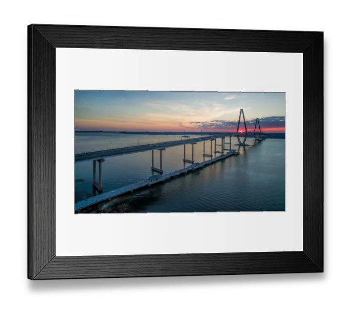 Framed Print : arther ravenel bridge sunset