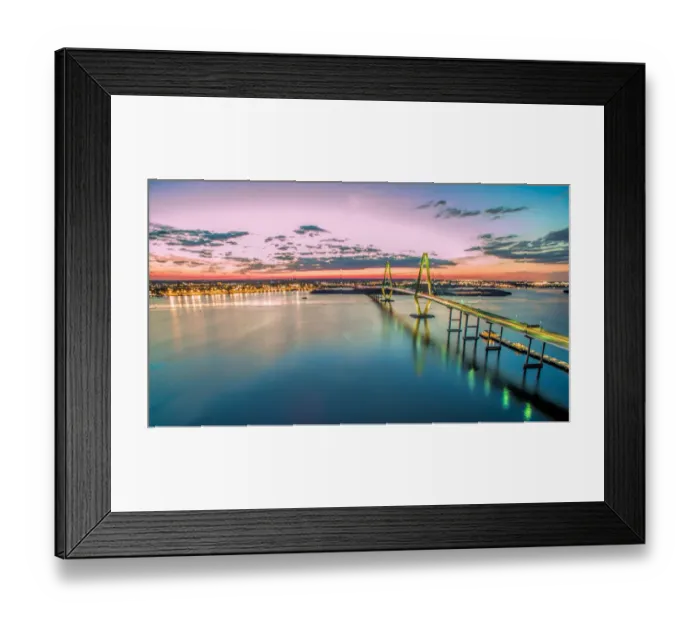Framed Print : arther ravenel bridge light trails Framed Print : arther ravenel bridge light trails