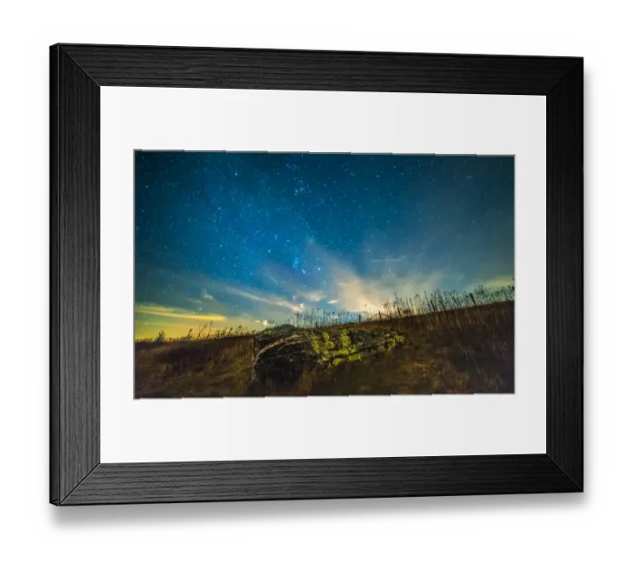 Framed Print : Rockstar. Stars above a rock out in a field at the Blue Ridge Parkway Framed Print : Rockstar. Stars above a rock out in a field at the Blue Ridge Parkway