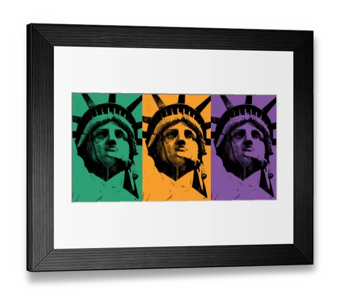 Framed Print : Lady Liberty (triad of secondary colors) Framed Print : Lady Liberty (triad of secondary colors)