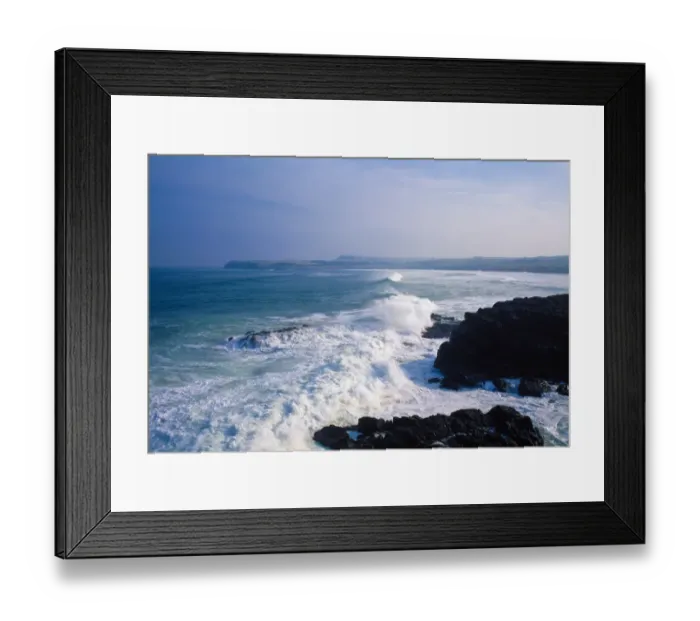 Framed Print : Co Antrim, Port Ballintrae, With Stormy Sea Framed Print : Co Antrim, Port Ballintrae, With Stormy Sea