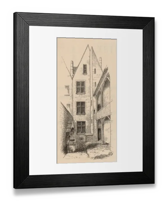 Framed Print : Courtyard In Amboise Framed Print : Courtyard In Amboise
