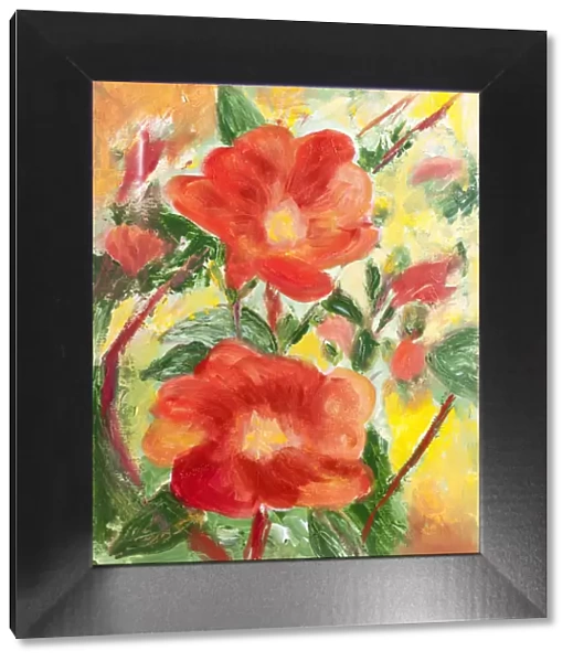 Summer roses painting