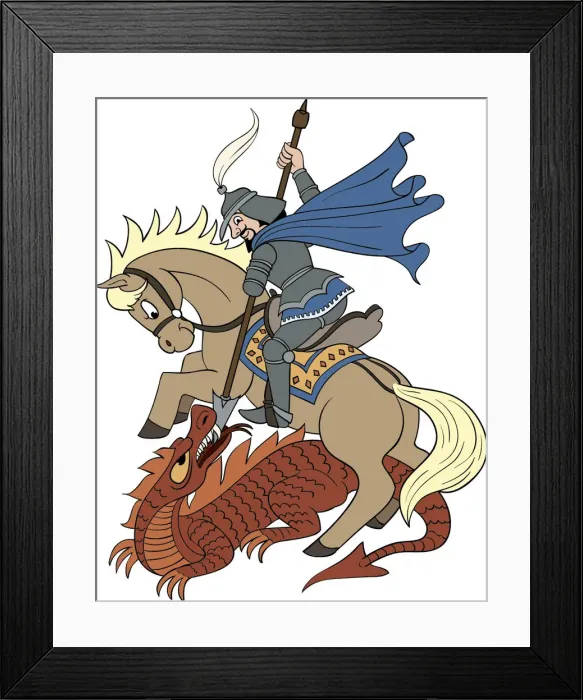 Framed Print : Saint George Cartoon Framed Print : Saint George Cartoon