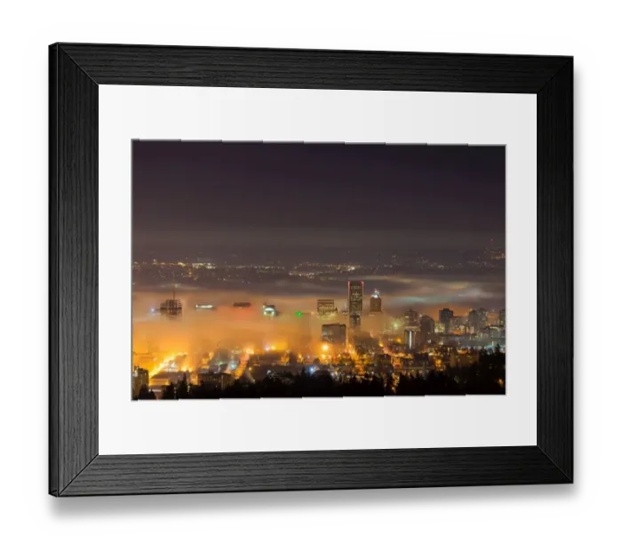 Framed Print : Portland OR in Morning Fog Framed Print : Portland OR in Morning Fog