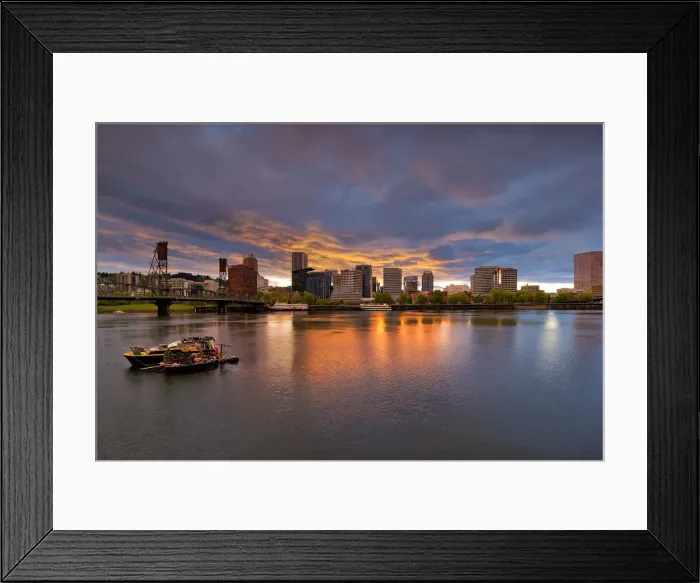 Framed Print : Portland Skyline at Sunset Framed Print : Portland Skyline at Sunset