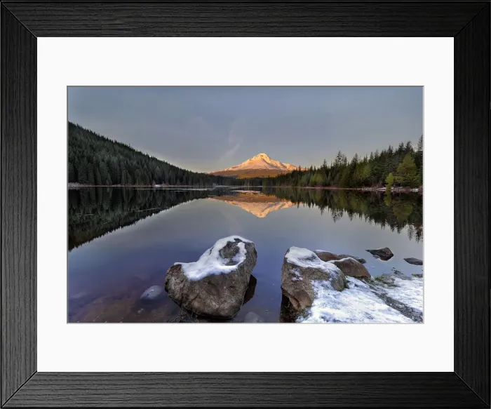 Framed Print : Mt Hood Reflection on Trillium Lake Framed Print : Mt Hood Reflection on Trillium Lake