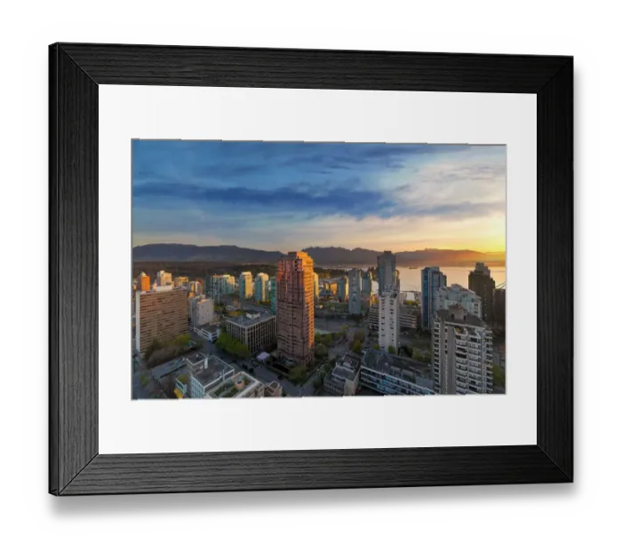 Framed Print : Vancouver BC Cityscape at Sunset Framed Print : Vancouver BC Cityscape at Sunset