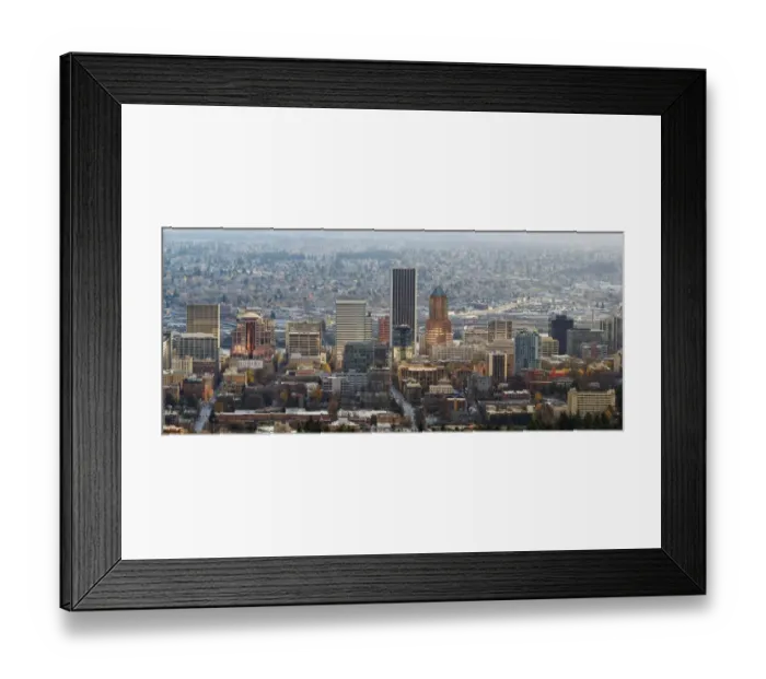 Framed Print : Portland Downtown Cityscape Panorama Framed Print : Portland Downtown Cityscape Panorama