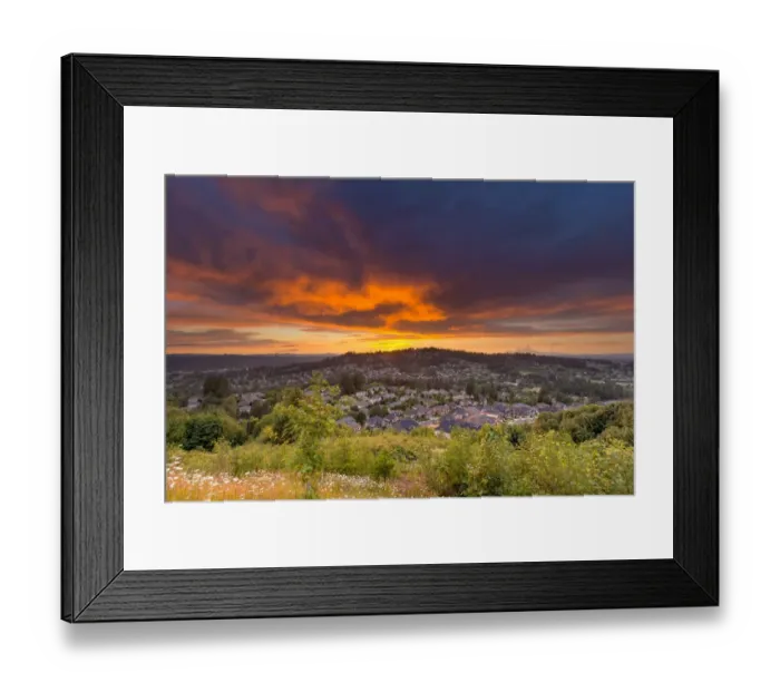 Framed Print : Sunset over Happy Valley Oregon