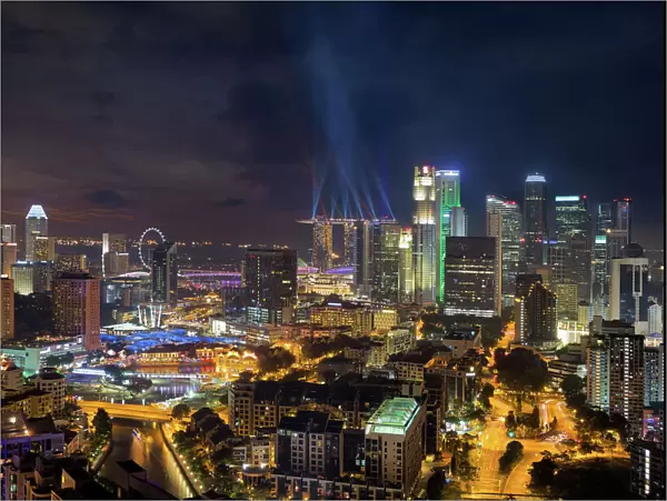 Singapore City Lights at Night