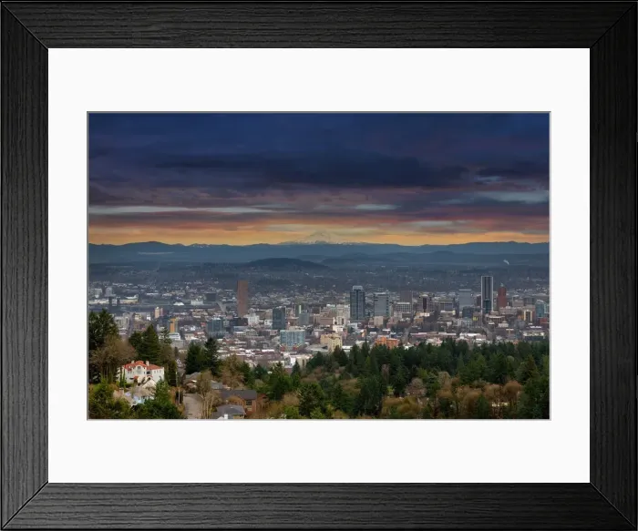 Framed Print : Portland Cityscape at Sunrise Framed Print : Portland Cityscape at Sunrise